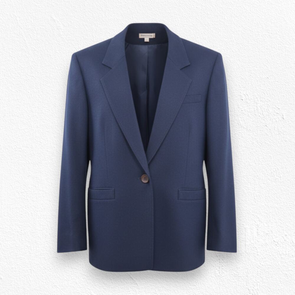 Vintage 1980s Pendleton Navy Wool Blazer Minimalist Officecore Size 6 Petite